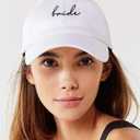 Mr and Mrs Hats, Wedding Gifts for Couples, His and Hers Engagement Gift, Honeymoon Travel Essentials (B (1 Hat) Bride/White+black)