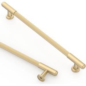 Asidrama 10 Pack 7.5 Inch(192mm) Brushed Gold Cabinet Pulls Kitchen Cabinet Handles Gold Cabinet Pulls Kitchen Cabinet Hardware for Cupboard Drawer