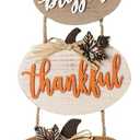 Fall Decorations for Home Thanksgiving Sign Blessed Thankful Grateful Autumn Home Decor Wooden Farmhouse Thanksgiving Decoration Indoor Harvest Signs