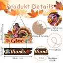 Give Thanks Door Sign,Turkey Front Door Decor,Thanksgiving Day Wooden Plaque,Thankful Wreath,Fall Wooden Hanging Signs,Autumn Wall Sign,Realistic Turkey Wreath For Outdoor Porch Office Home Room