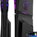 Faceplate for PS5 Pro Disc Edition with RGB Light Strip and Dust Filter with Cooling Vents DOBEWINGDELOU 400+ Effects LED Light Ring Console Face Plate Cover DIY Decoration Kit Accessories Black