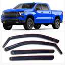 in-Channel Window Visors Rain Guards for 2019-2025 Silverado 1500 Sierra 1500 with Crew Cab, 4PC Side Window Wind Deflectors Vent Visor Sun Shades