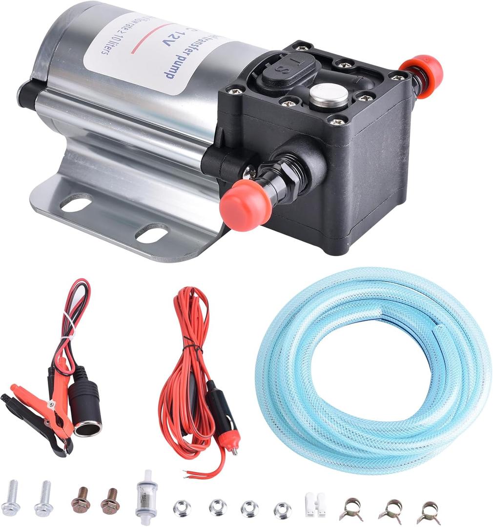 Fuel Transfer Pump Kits, 12 Volt Electric Fuel Transfer Pumps, High Efficiency Self-priming Pumps for Pumping Gasoline, Diesel, Kerosene, Water and Liquids