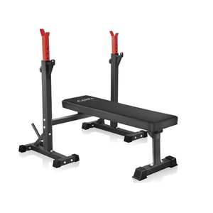 Bench Press, CANPA Olympic Weight Bench with Squat Rack Workout Bench Adjustable Barbell Rack Stand Strength Training Home Gym Multi-Function