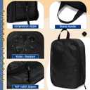 5 Pack Compression Packing Cubes for Travel Space Saving Cubes Luggage Organizer for Suitcase(Black,M)