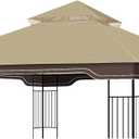 Replacement Gazebo Canopy, 10 x 12 FT Durable Outdoor Roof Cover Fits Regency II Patio Gazebo L-GZ798PST, A101004104, A101004105 (Khaki)