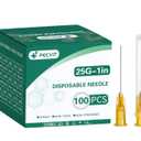 100Pack 25Ga 1 inch Needles(25mm) Luer Lock Lab Dispensing Accessories for Measuring,Refilling Inks