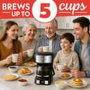 Gourmia Drip Coffee Maker  5 Cup, One-Touch Brew, Pause & Serve, Adjustable 4 Hr Keep Warm, EZ-View Water Window, Black