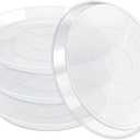 FUIJOL 4 Pack Clear Plant Saucer 16 Inch, Durable Plant Drip Trays Saucers for Pots, No Holes Water Catcher Trays for Indoor Outdoor Planter, Sturdy Base Plate(16", Clear)