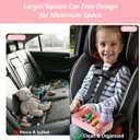 Car Seat Snack Tray for Kids, Mess-Free Square Travel Tray Cup Holder Snack Tray, Durable Car Food Tray for Toddlers, Universal Fit Kids Travel Road Trip Essentials (1, Pink)