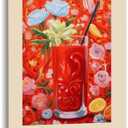 GyXzodonti Bloody Mary Cocktail posters retro cocktail wall art Cocktail Drink Wall Decor Vintage bar cart decor Kitchen Home Bar Cart Club Decor Canvas Print 16x24inch Framed (16L" x 24W", style-5-Framed)