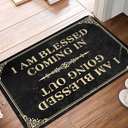 Outdoor Door Mats for Outside Entry I Am Blessed Coming in and Going Out Rug Room Door Decor Front Porch Rug(Size:50X80CM)