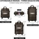 Hanke Suitcases with Wheels Expandable Foldable Luggage Bag Suitcase Collapsible Rolling Travel Bag Duffel Bag for Men Women Lightweight Suitcases without Telescoping Handle, Coffee