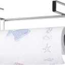 Paper Towel Hanger Holder Stainless Steel Kitchen Roll Paper Towel Holder Tissue Hanger Organizer Rack for Kitchen Under Cabinet Over Door (Paper Towel Holder)