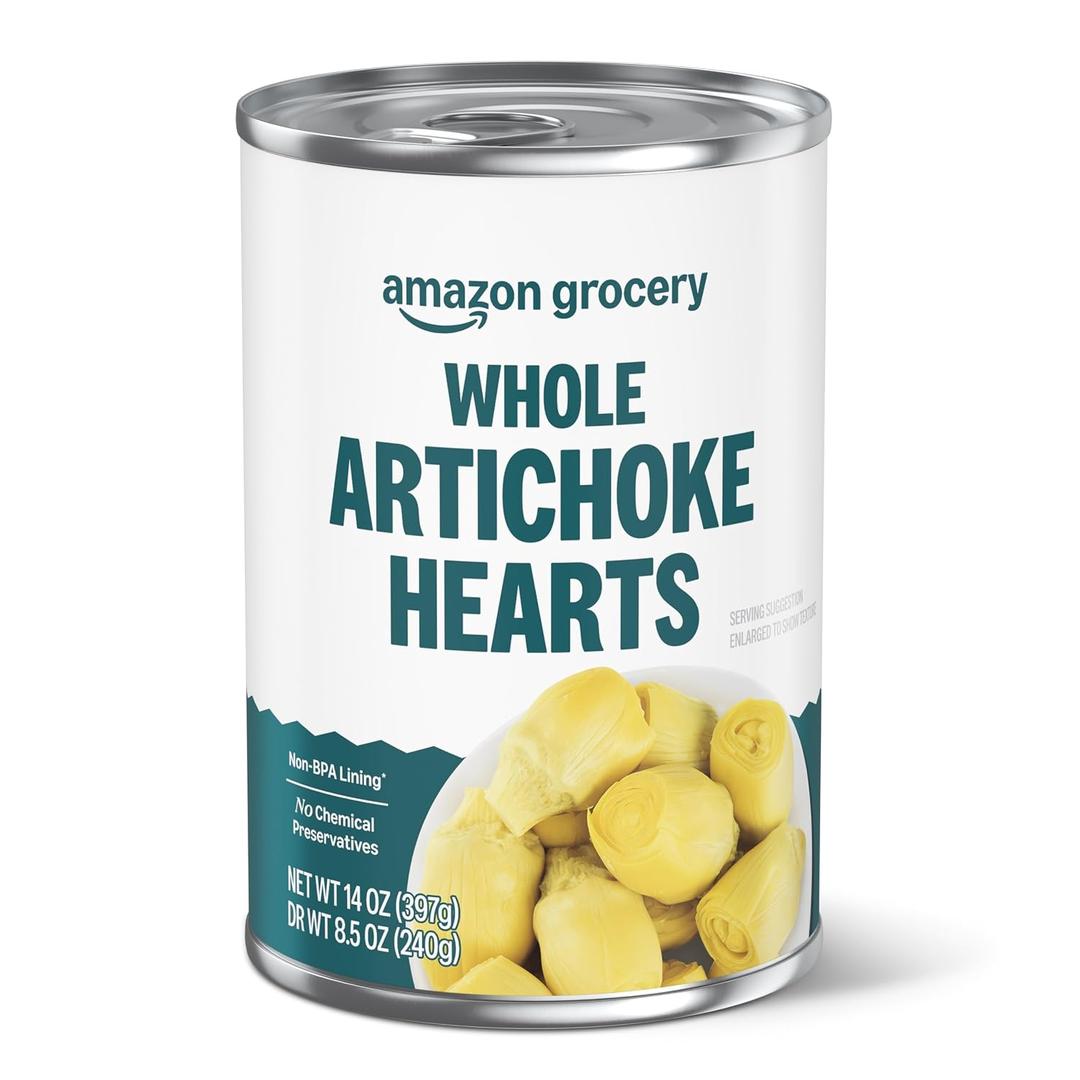 Amazon Grocery, Whole Artichoke Hearts, 14 oz (EXP 10/11/26)