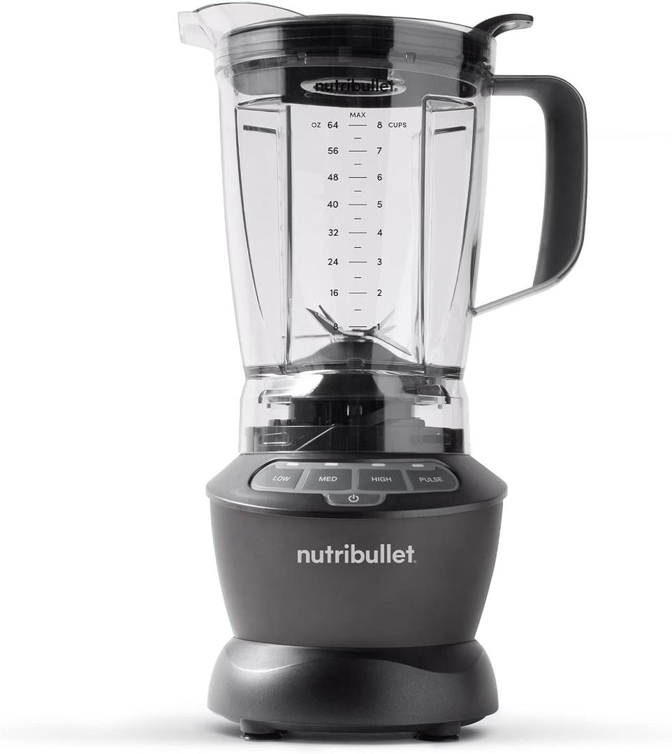 NutriBullet Countertop Blender for Shakes, Smoothies, Food Prep, and Frozen Blending, 64 Ounces, 1200 Watt, Dark Gray NBF50400 (Grey)