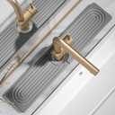 Quick Drying Stone Faucet Mat for Kitchen Sink - Diatomite Sink Mat Absorbing Stone Tray for Bathroom Counter, Sink Faucet Splash Guard Water Protector Matt for Kitchen Counter(Gray, 20" x 3.9")
