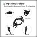Retevis Case of 10, Walkie Talkies Earpiece with Mic 2 Pin D-Type Headset for H-777 RT22 RT21 RT86S, Compatible with Pxton, Baofeng BF-888S, Kenwood Walkie Talkies, Walkie Talkie Earpiece(10 Pack)
