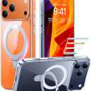 TORRAS Ostand Magnetic for iPhone 17 Pro Max Case, Fit for MagSafe, Sturdy Stand, Military Grade Drop Tested, Camera Control Button, Clear Slim Soft Edge Case for iPhone 17 Pro Max 6.9", Clear