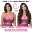 ALXNAN Clip in Hair Extensions for Women,Chocolate Brown with Dark Brown Long Wavy Hair Extensions Clip Ins 4PCS 24 Inch Synthetic Soft and Natural Thick Hair Pieces for Women