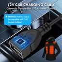 5V 2A/3A Heated Vest Jacket Wire Cigarette Lighter Cord Connection Cables Plug with 12 Volt Male Cigar Plug for Heated Apparel, Link Outdoor Mobile Power and Allowing for Near Endless Warmth(4.92ft)