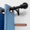 2 Pack Matte Black Curtain Rods, 48-84" Adjustable, Heavy Duty 1 Inch Diameter with Ball Finials