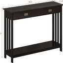 ChooChoo 39" Black Entryway Table with Drawer, Narrow Console Table with Storage Shelf, Sofa Table for Living Room, Entryway, and Hallway