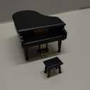 ANGEL MELODY Wooden Grand Piano Music Box Mechanism with Bench and Metal Pedal, Ring Storage Box Wind up You are My Sunshine Musical Boxes Birthday Gifts for Her, Kids, Daughter, Boys, Girls, (Black)