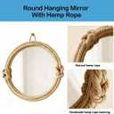 Round Hanging Mirror Nautical Rope Wall Decor for Living Room, Bedroom, Entryway Bathroom Coastal Rustic Farmhouse Decorative Wall Mirror, Beach Style Home Accent (20 Inch Round Hanging Mirror)