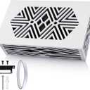 Saillong Doorbell Chime Cover Box Only, Decorative Wood Doorbell Cover for Wall Inside with Geometric Design, Indoor Doorbells Covers with Mounting Hardware, Chime Not Included(White)