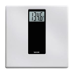 Taylor Digital Glass Bathroom Scale for Body Weight, 400 lb Capacity, Durable Tempered Glass Platform and Easy to Read, White (No Size)