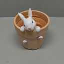 Easter - Spring Flower Pot - Bunny Decor - Easter Decoration - Decorative Garden Pots for Cactus Succulents Planter with Drainage Hole for Home Farmhouse Decor 5.75 x 5 x 7.25 inch Newman House Studio
