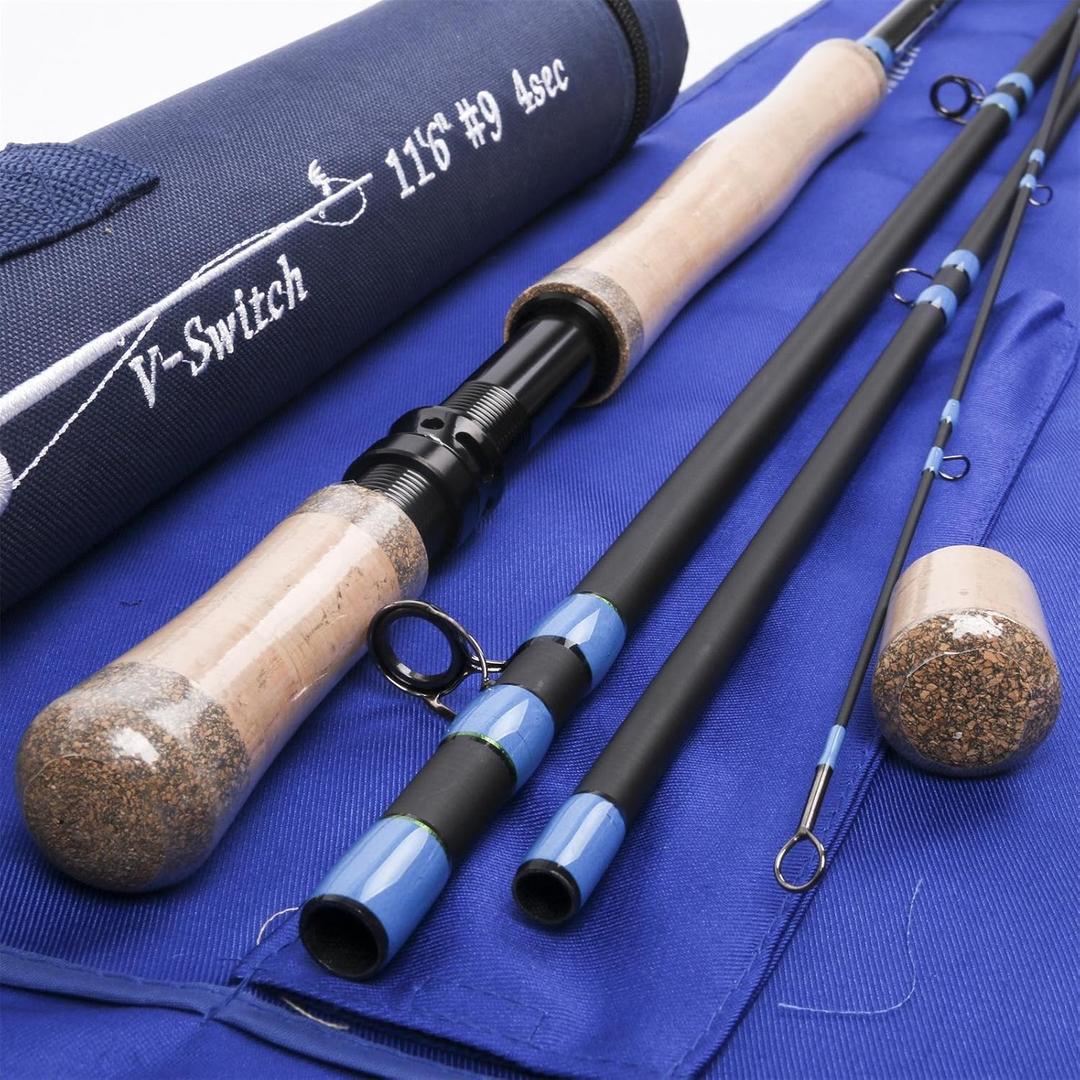 M MAXIMUMCATCH Maxcatch Two-Handed Switch Fly Rod Carbon 4-Piece Switch Rod Fly Fishing, 11'6'' 9 wt 4 sec