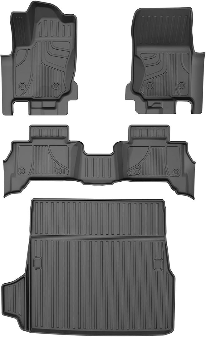 AOMSAZTO Floor Mats Compatible with 2025 2026 Toyota 4Runner (Not fit Hybrid), All Weather TPE Custom Fit Cargo Mat Floor Liner Set - Only 5 Seat (Floor Mats+Cargo Liner)