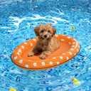 Pet Soft Dog Float Raft - Inflatable Dog Swimming Float for Summer (Small, Orange)