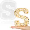 Gartful 7 Inch Large Letter Molds for Resin, 3D S Capital Alphabet Epoxy Resin Mold, A to Z Thick Resin Letter Molds for Making Letters, Word Sign Art, DIY Crafts, Making Cake, Party Home Decor