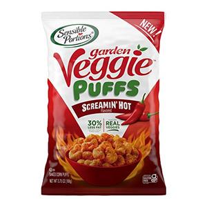 Sensible Portions Garden Veggie Puffs, Screamin' Hot, 3.75 Oz , Pack of 6