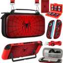 Gurgitat 6in1 Kits Accessories Bundle for Nintendo Switch 2 2025 - Cute Carrying Case, Protective Cover, Grips, Thumb Grips, 24 Game Holder, Shoulder Strap Teens Boys Girls, Red [video game]