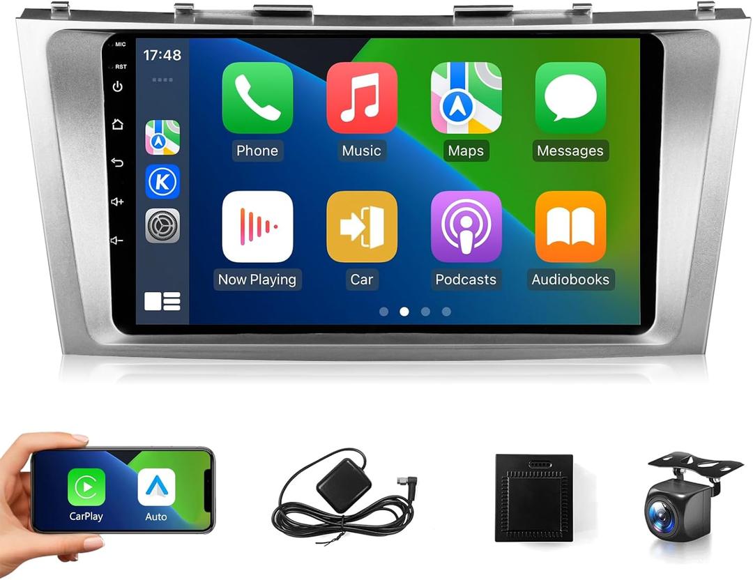 Android Car Radio for Toyota Camry 2006 2007 2008 2009 2010 2011 Stereo Wireless CarPlay Android Auto, 9" Touch Screen for Camry GPS 5G WiFi FM RDS HiFi Mirrorlink Camera SWC (Fit J.B.L)