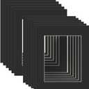 ZBEIVAN 11x14 Black Picture Mats with White Core Bevel Cut Frame Mattes for 8x10 Pictures - Pack of 12