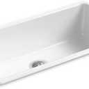 KOHLER Iron/Tones 33" Top-/Undermount Kitchen Sink, Single Bowl Kitchen Sinks, K-5707-0, White