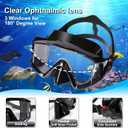 Snorkel Set Pano 3 Window Adult Snorkeling Gear, Professional Snorkel Goggles Anti-Fog Diving Mask, Anti-Leak Swim Goggles and Dry Top Snorkel for Diving, Snorkeling, Swimming