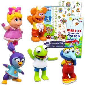 Muppets Babies Cake Toppers - Bundle with 5 Pc Muppets Cake Topper Figures, Tattoos, Door Hanger for Kids | Muppets Birthday Party Supplies, Party Favors