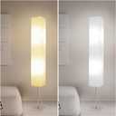 Japanese Floor Lamp with Rice Paper Shade - Corner Lamp for Bedroom, Office & Living Room - Beige (Square)