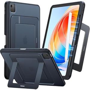 TORRAS for iPad Air 13 inch Case (M3 2025/ M2 2024), iPad Pro 12.9 Case (2022/2021), Ultra Stable Stand, Multiple Adjustable Viewing Angles, Slim Protective Kickstand with Pencil Holder, Black