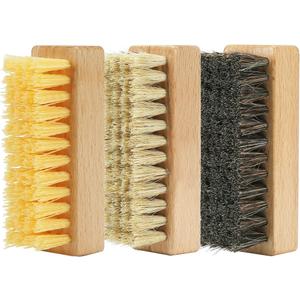 Shoe Cleaning Brush Set with Nylon, Boar and Horsehair Bristles, Wooden Sneaker Cleaner Brush for Leather, Suede, Canvas, Textile, Bags and Accessories - 3 Pack