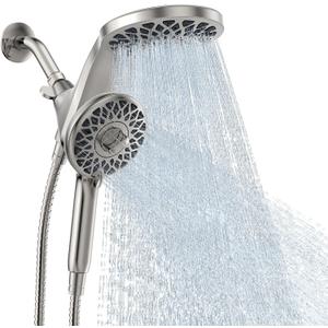 High Pressure Rain Shower Head with Handheld Spray Combo: Detachable Dual Shower Head with 10 Sprays Modes - Upgrade Knob Spray Mode Selector and Magnetic Guidance Docking System