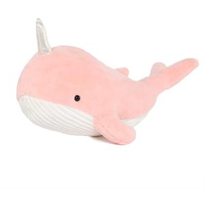 Tezituor 24 Inch Narwhal Stuffed Animal, Hugging Soft Ocean Narwhal Pillow Gift for Girls Kids, Cute Pink Large Stuffed Whale Plush Toy Christmas Deaor Gift