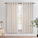 MIULEE Natural White Linen Curtains 72 Inch Length 2 Panels for Bedroom Living Room, Soft Thick Linen Textured Window Drapes Semi Sheer Light Filtering Back Tab Rod Pocket Burlap Look Decor, W37xL72