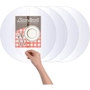 4 Pcs Clear Plastic Placemats 17 Inch Place Mat Covers Round PVC Placemat Protector for Kitchen Dinner Table Place Mats Covers Plastic Waterproof Wipeable